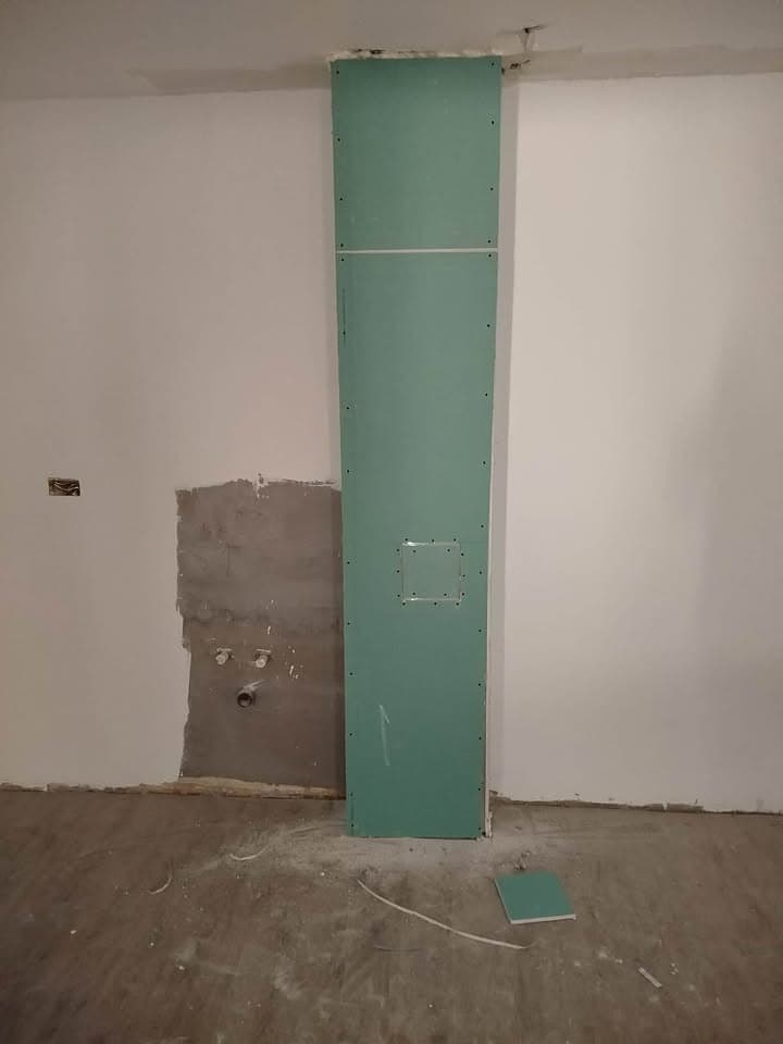Gipsani zid za skrivanje cevi na Zvezdari